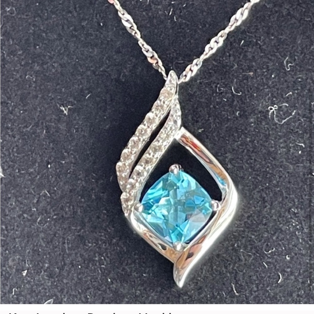 Kay’s blue and white topaz 18” sterling silver necklace - Picture 3 of 3